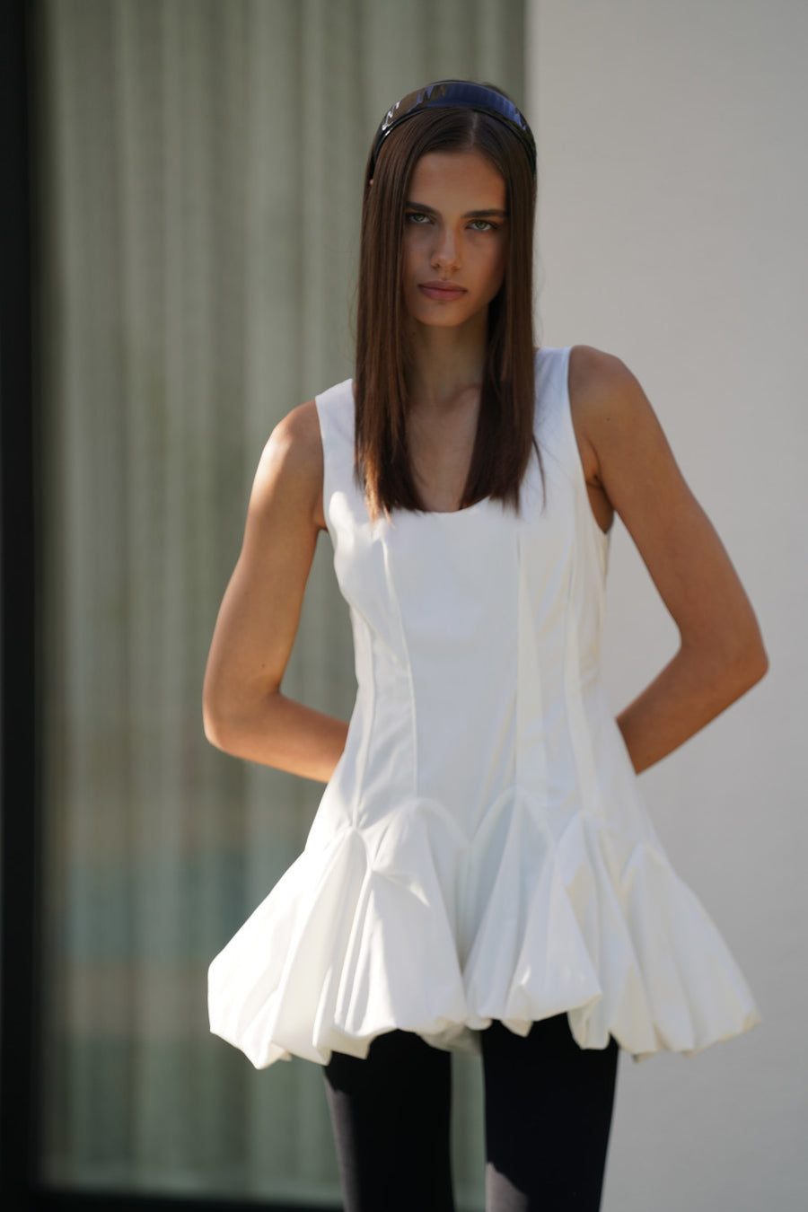 Cotton Jumpsuit Balloon in white